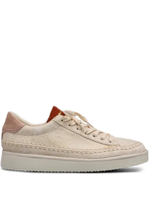 PANCHIC textured-trim leather trainers
