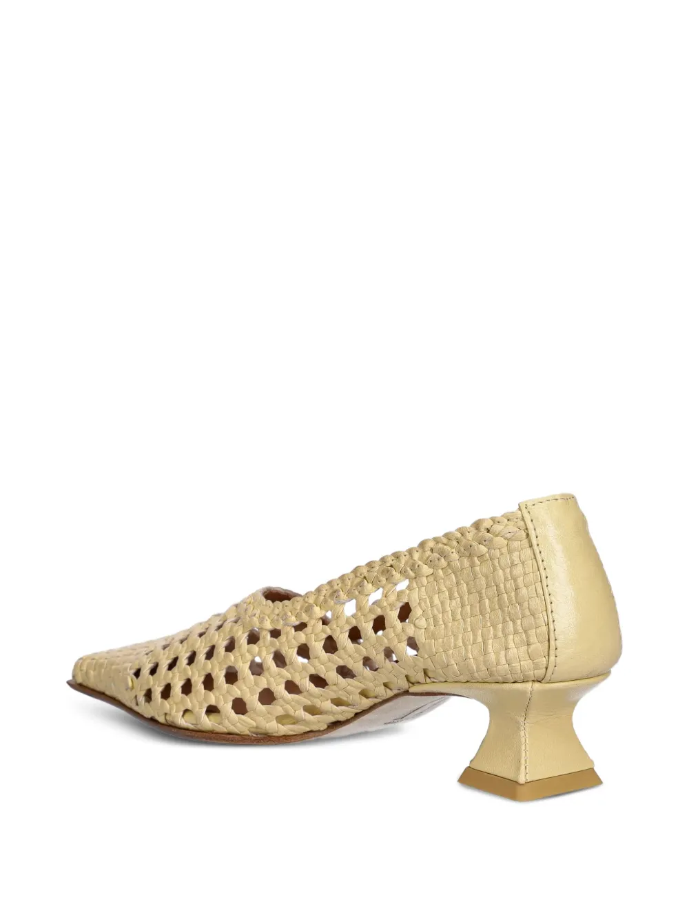 Miista 35mm Gisla square-toe pumps Neutrals