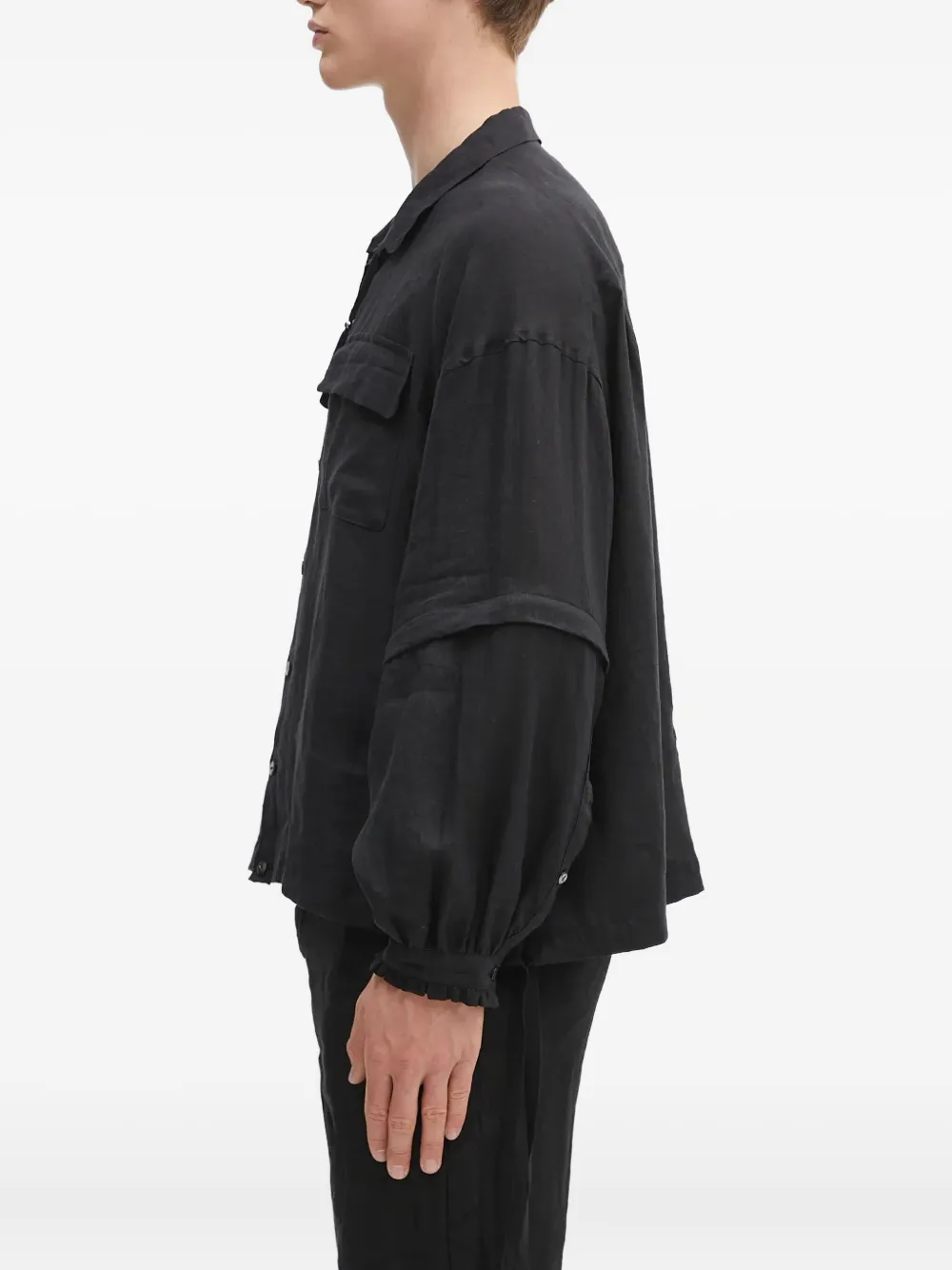 Undercover double-pocket button shirt Zwart