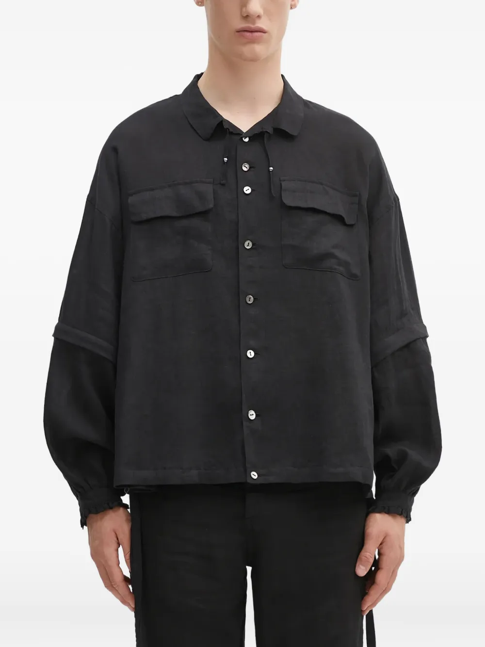 Undercover double-pocket button shirt Zwart