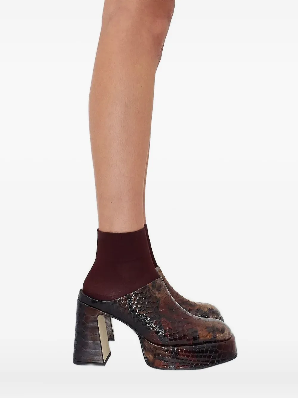 Miista 90mm platform mules Brown