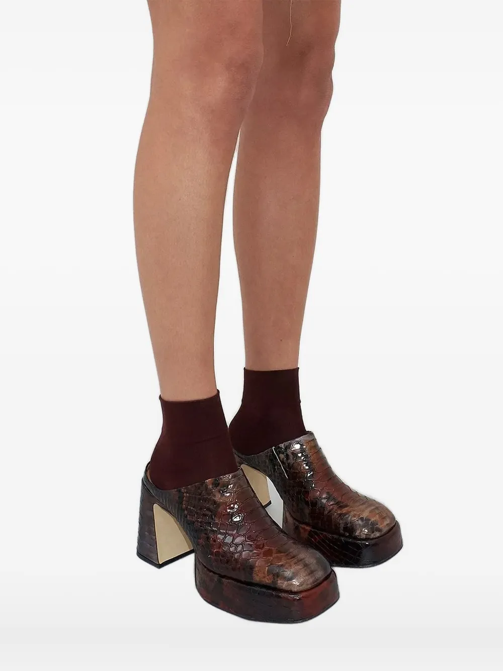 Miista 90mm platform mules Brown