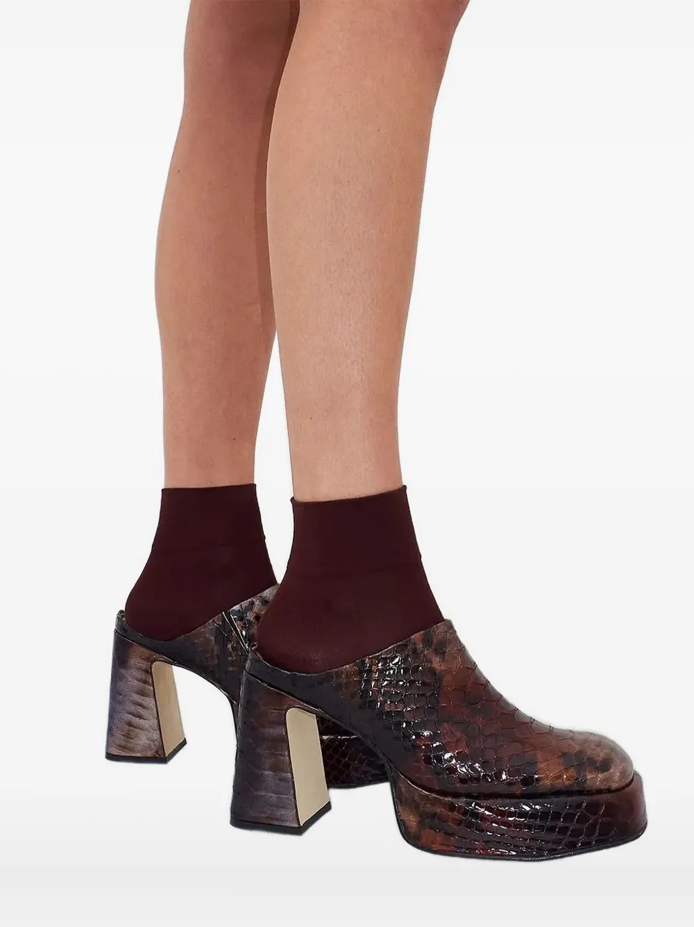 Miista 90mm platform mules Brown