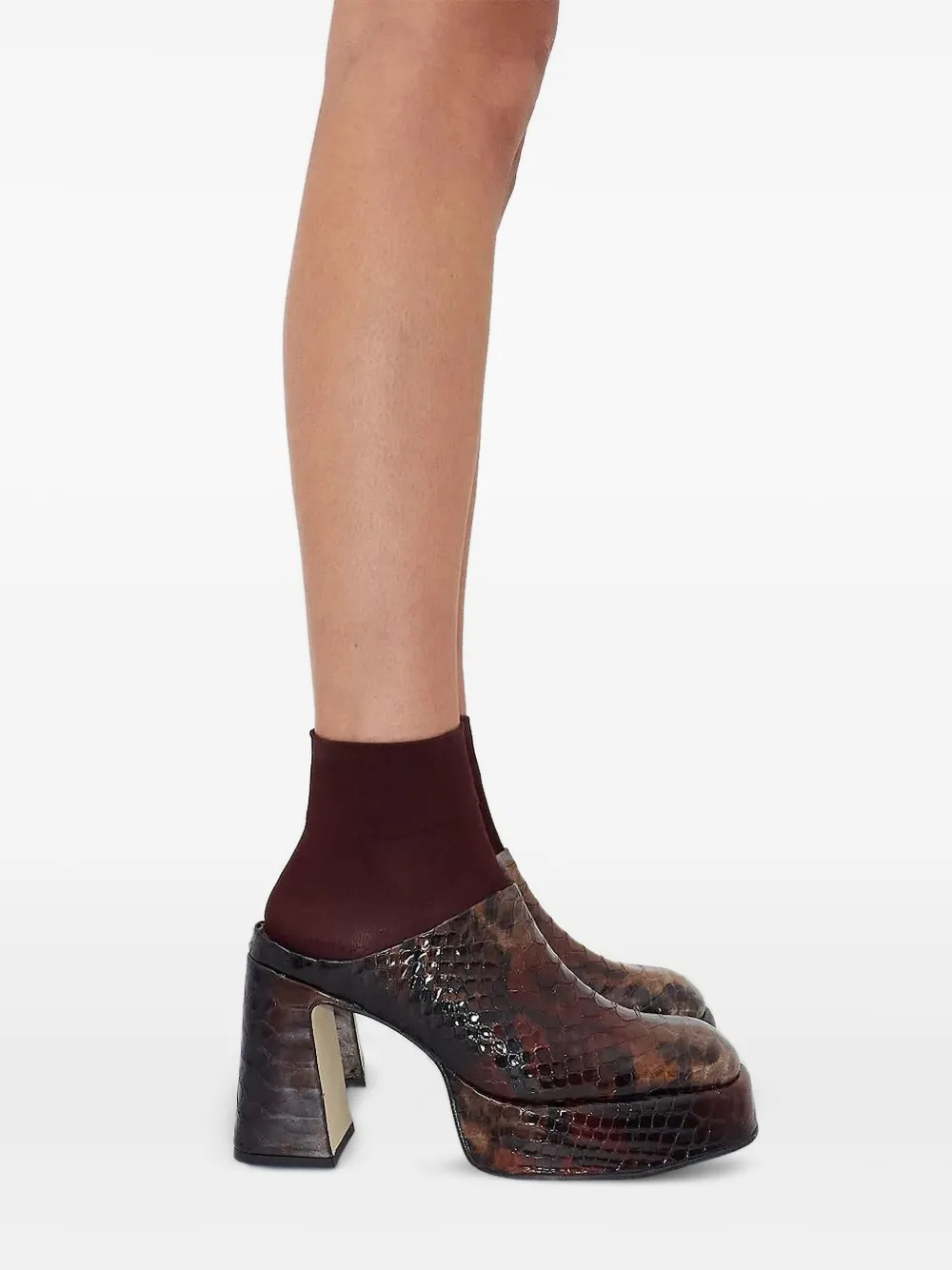 Miista 90mm platform mules Brown