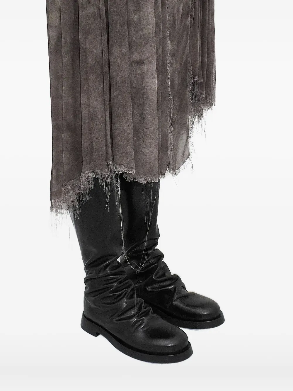 Miista ruched knee-high boots Zwart