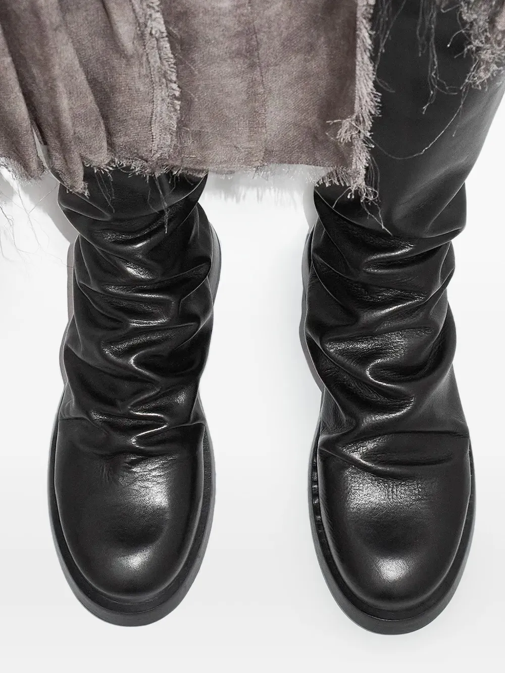 Miista ruched knee-high boots Zwart