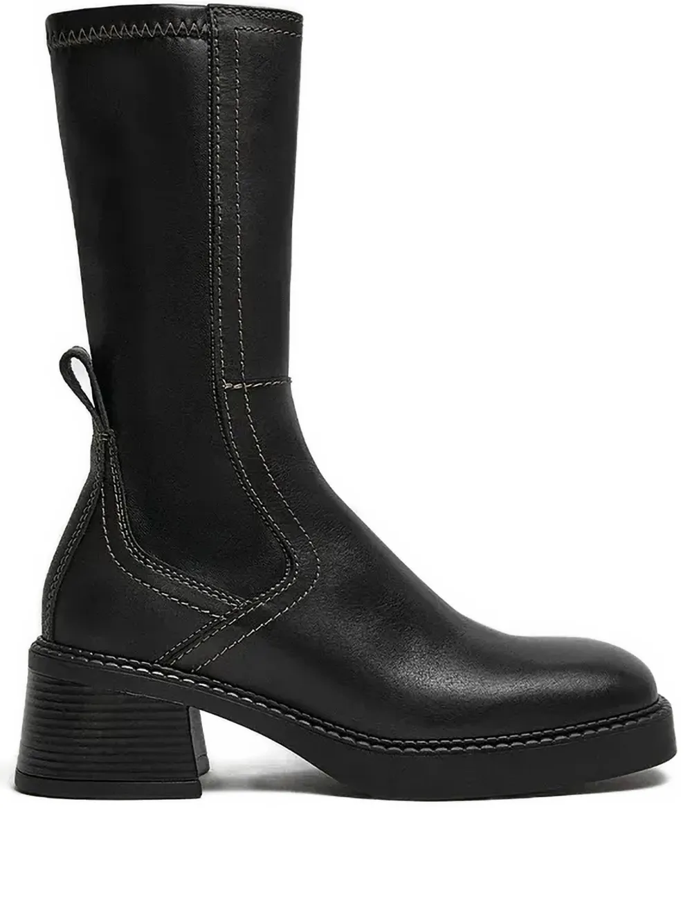 Miista 60 mm Viken laarzen met stikseldetail Zwart