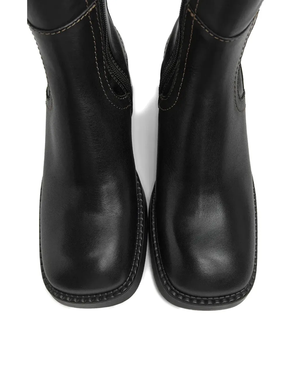 Miista 60 mm Viken laarzen met stikseldetail Zwart