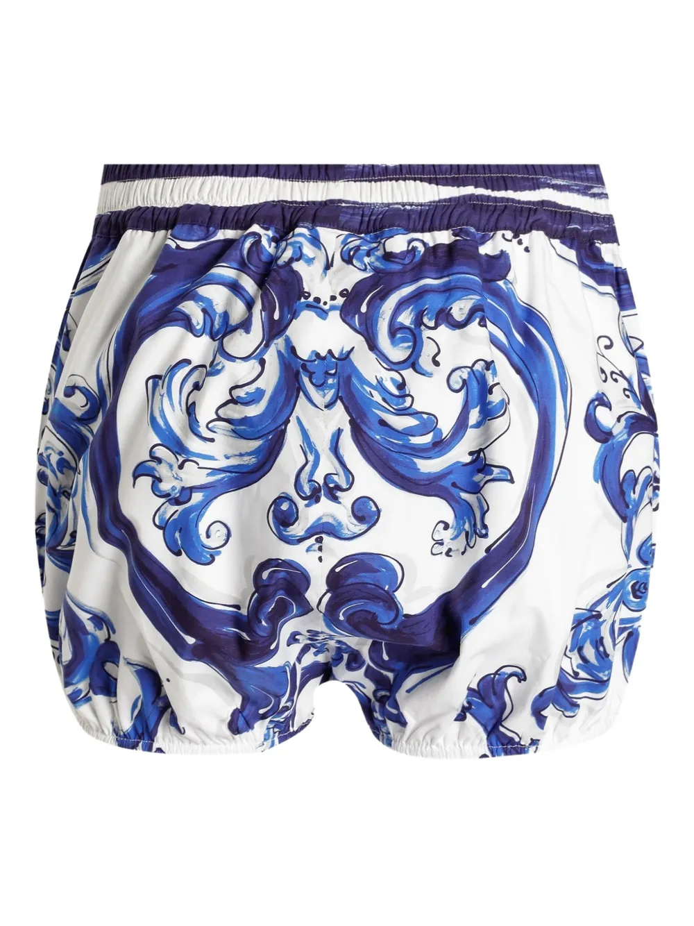 Dolce & Gabbana Majolica-print balloon shorts Wit
