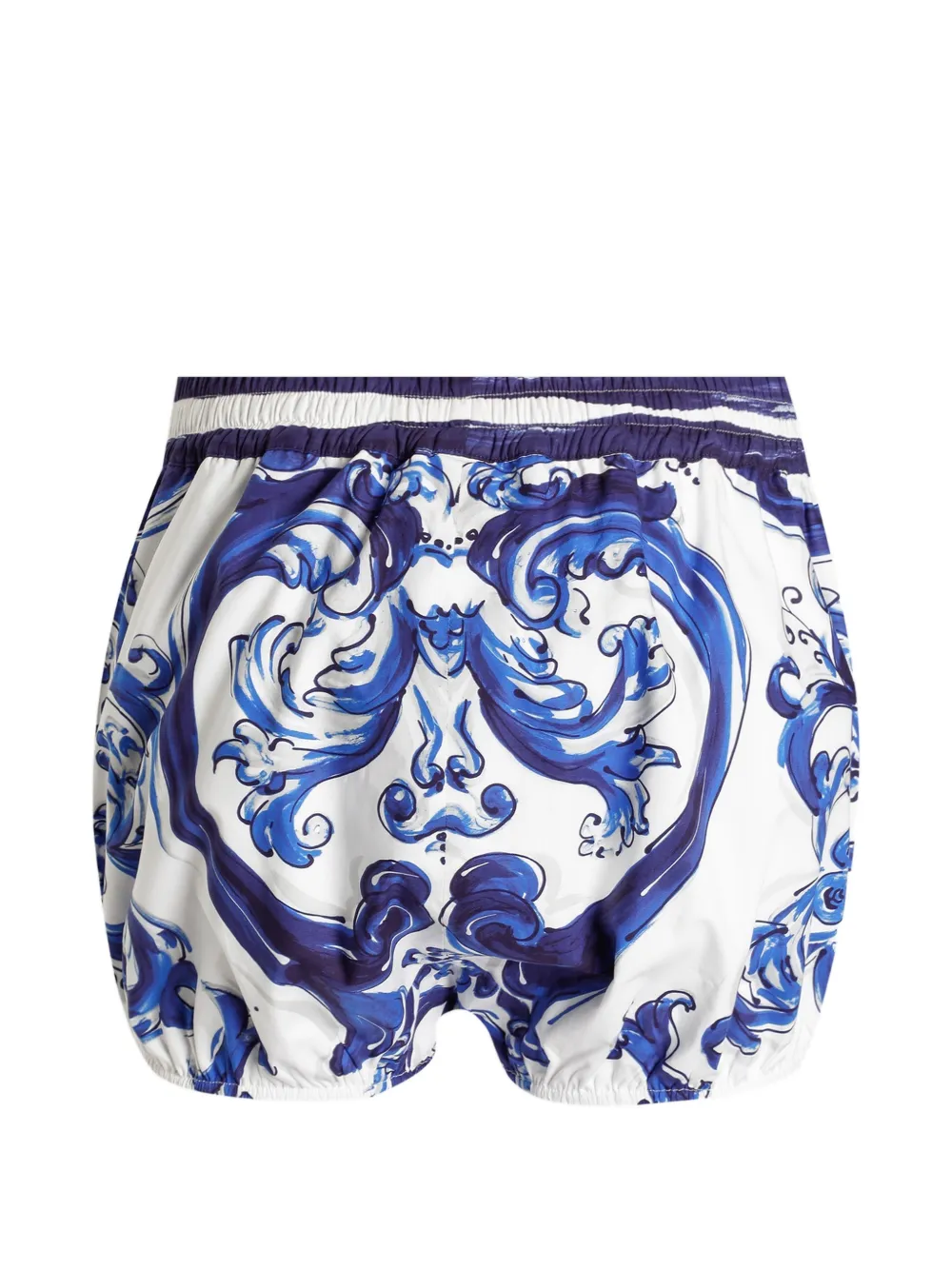Dolce & Gabbana Popeline shorts met Majolica-print Wit