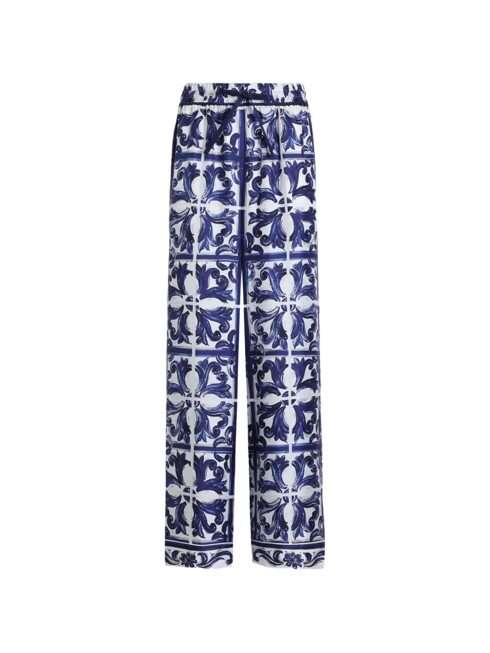 Dolce & Gabbana Broek met elastische taille en paisley-print Wit