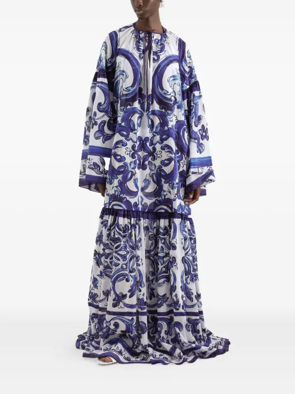 dolce and gabbana printed cotton dress Dolce & Gabbana Majolica- Cotton Dress