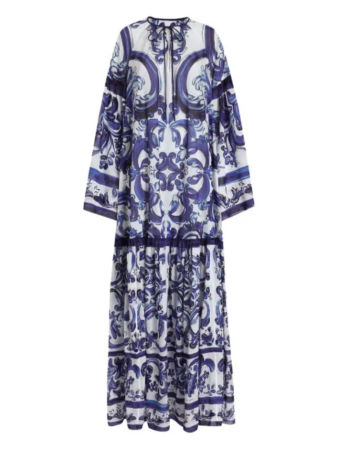 Dolce & Gabbana robe en coton à imprimé Majolica