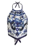 Dolce & Gabbana halter-neck paisley-print top - Blue