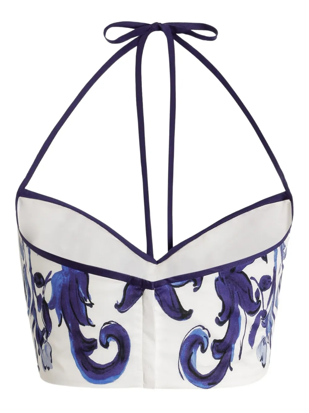 Dolce & Gabbana Satijnen top met Majolica-print Wit