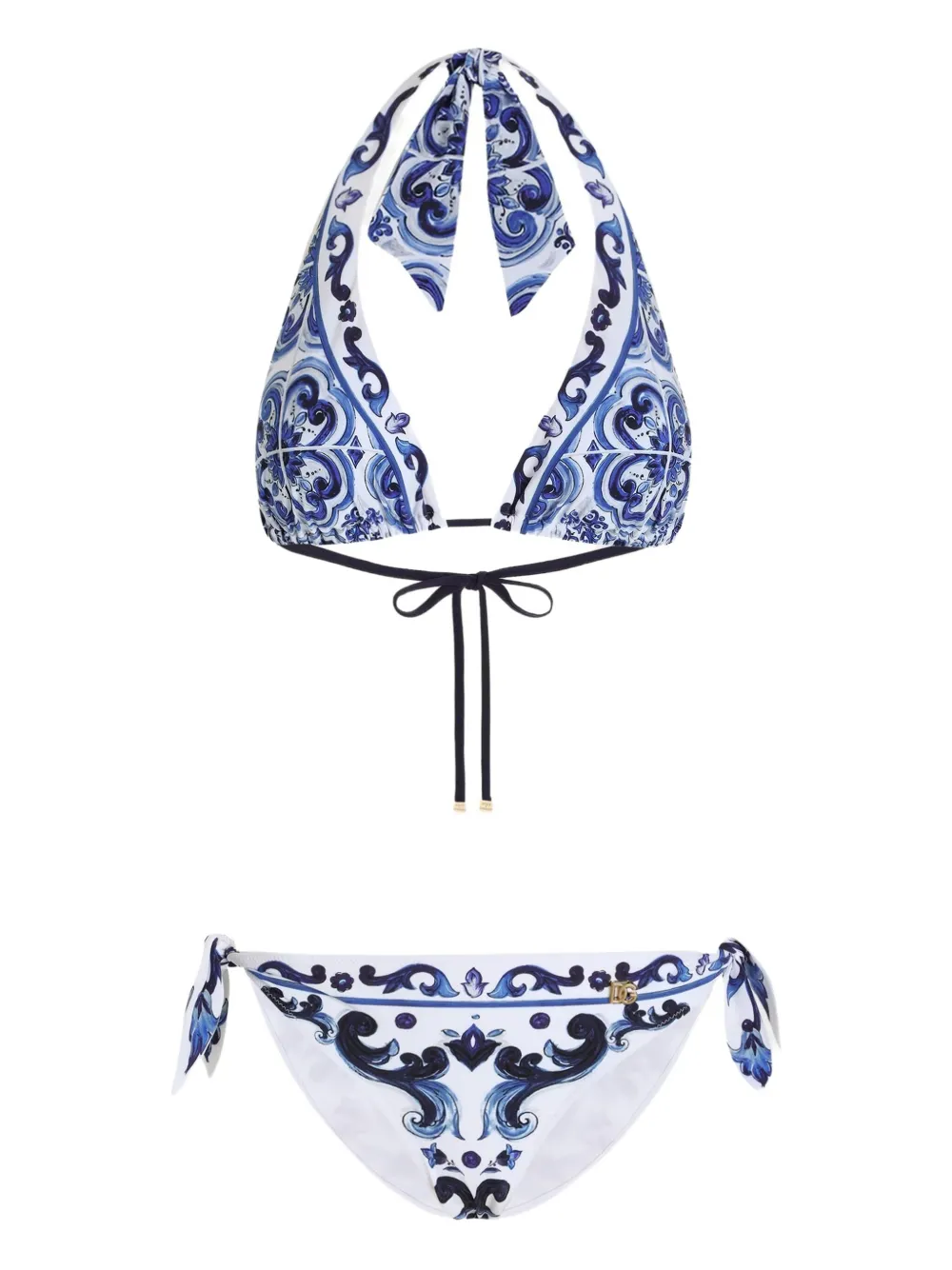 Dolce & Gabbana majolica-print bikini Blauw