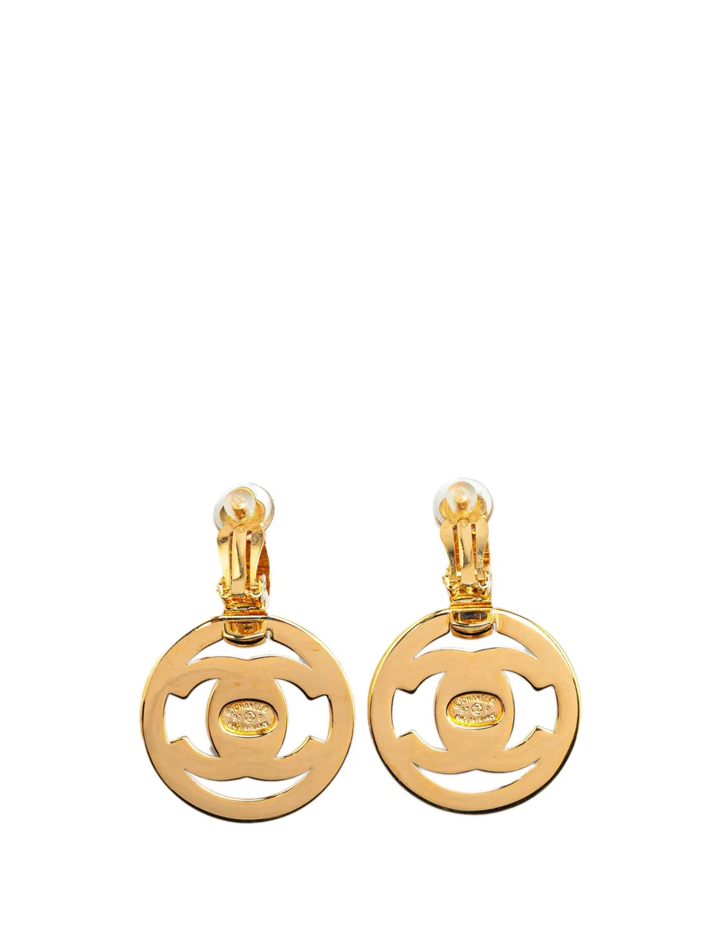 CHANEL Pre-Owned boucles d'oreilles CC Turnlock Round en plaqué or (1997) | Image 2