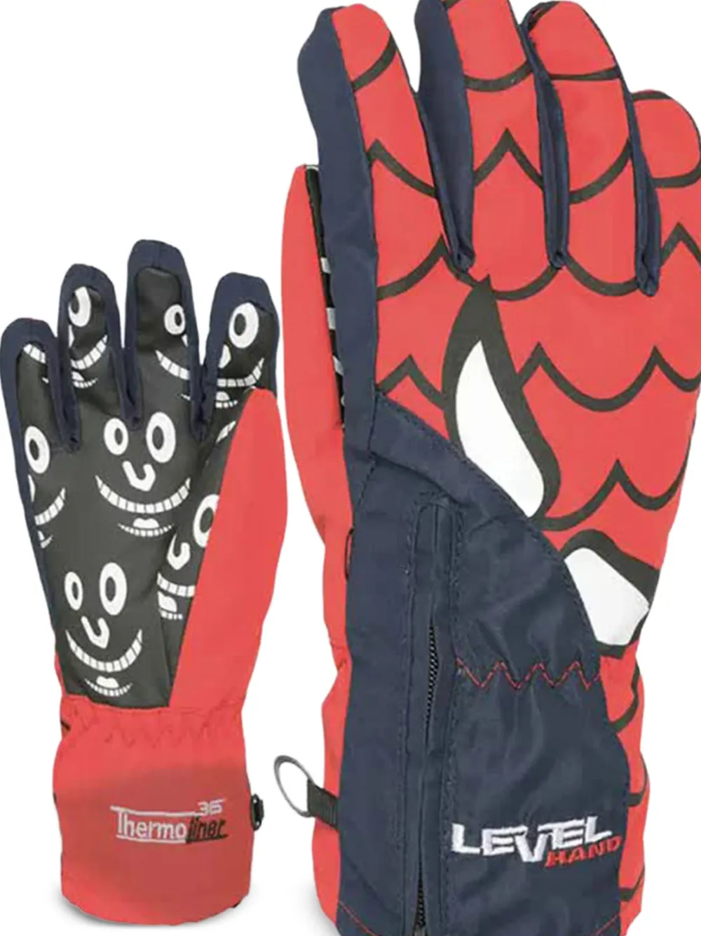  Level Kids Graphic-print Gloves - Blue 