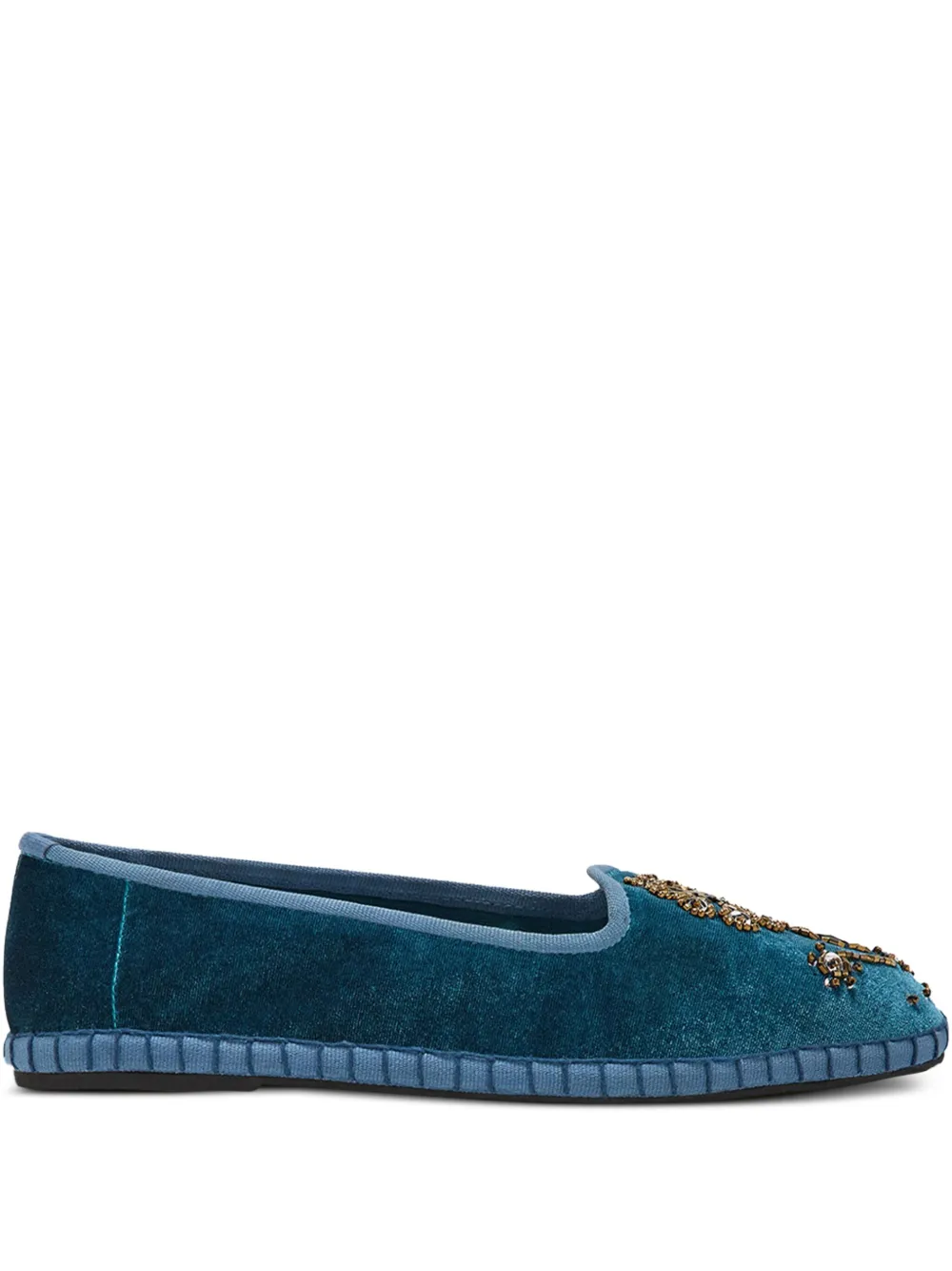 MALIPARMI embroidered velvet espadrilles | Blue | Image 1