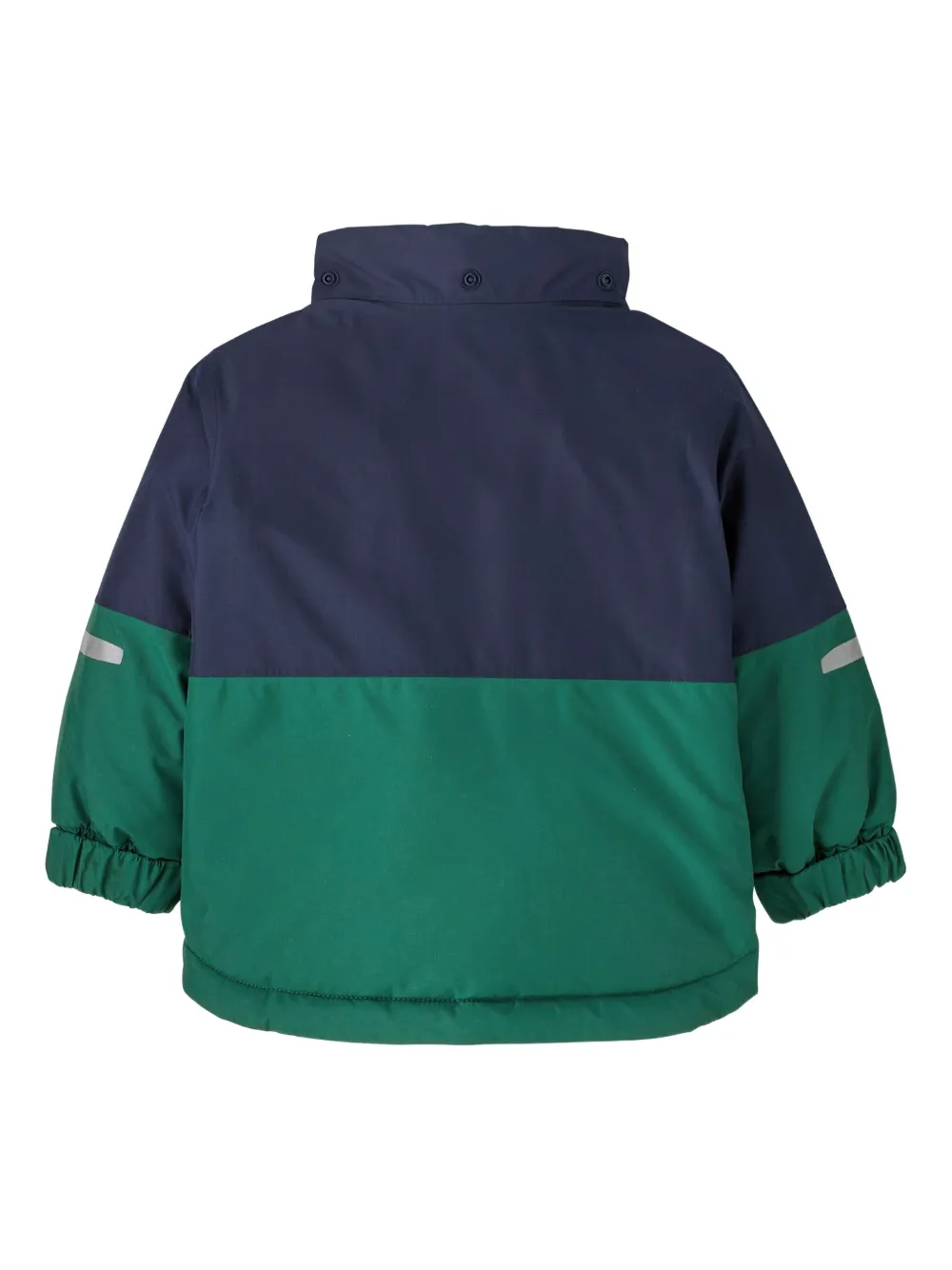 Patagonia Kids logo-patch colour-block jacket Blauw