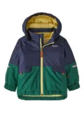 Patagonia Kids logo-patch colour-block jacket - Blue