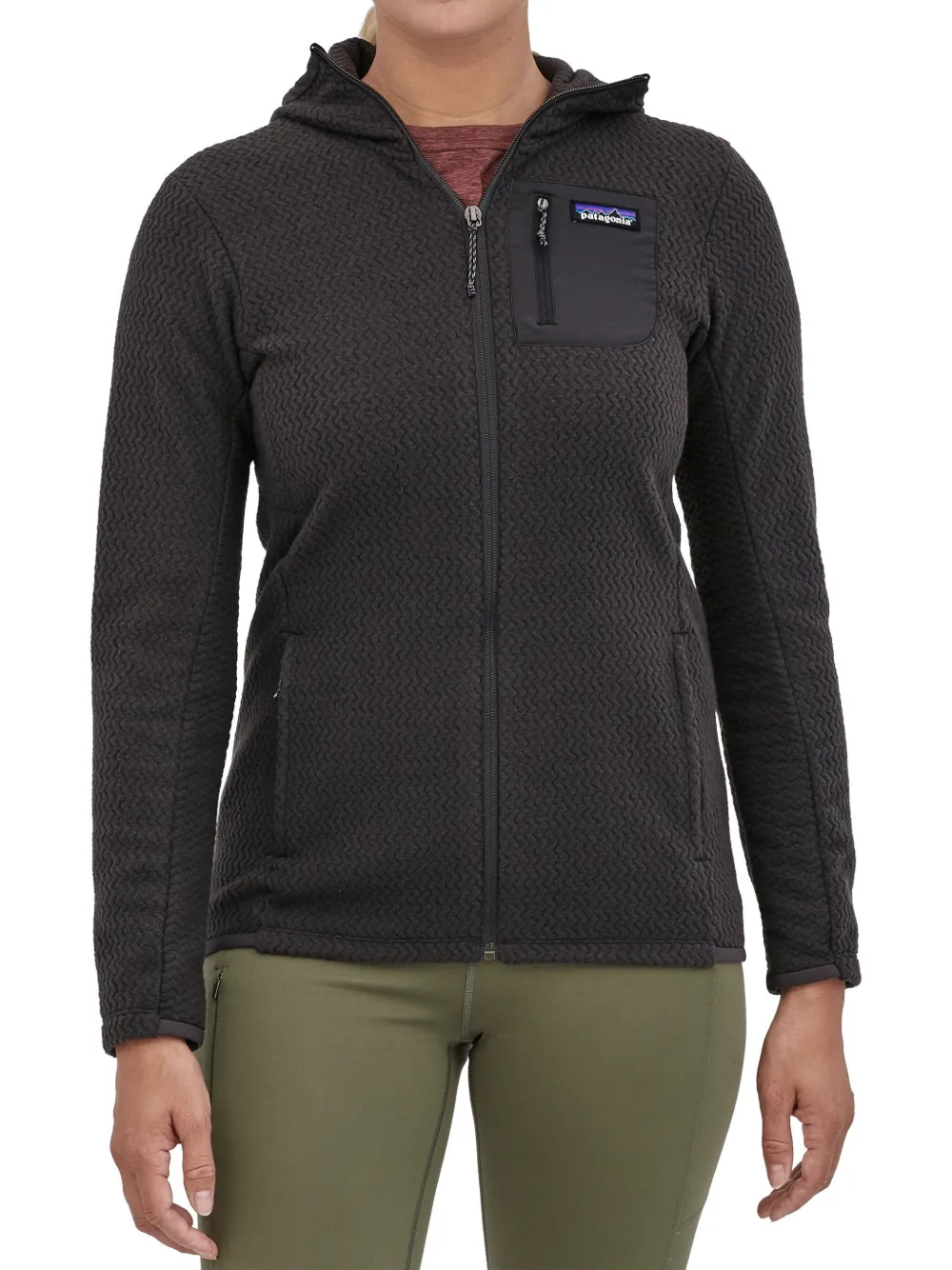 Patagonia logo-patch jacket Zwart