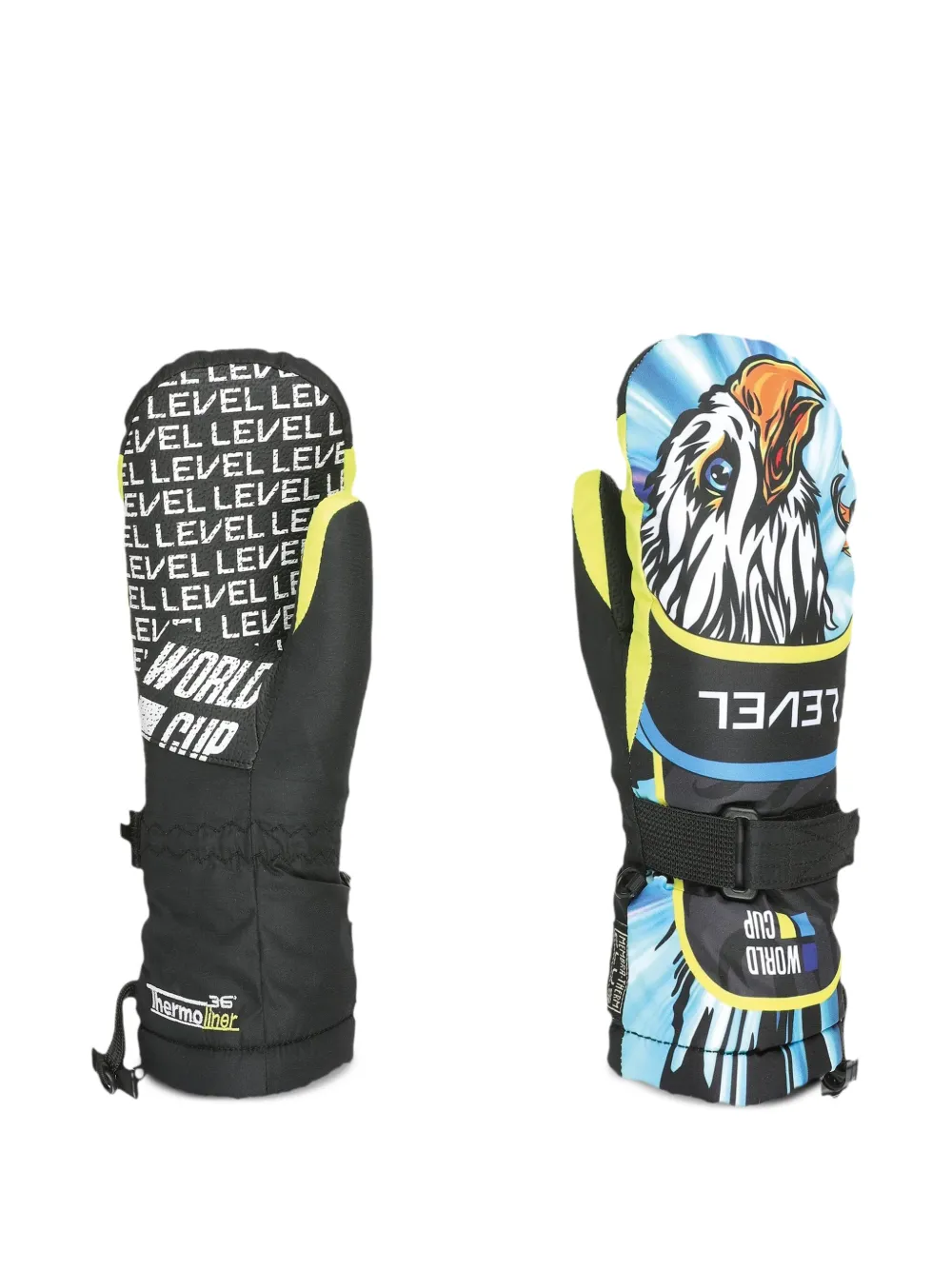 LEVEL KIDS イーグルプリント 手袋 - ブラック
