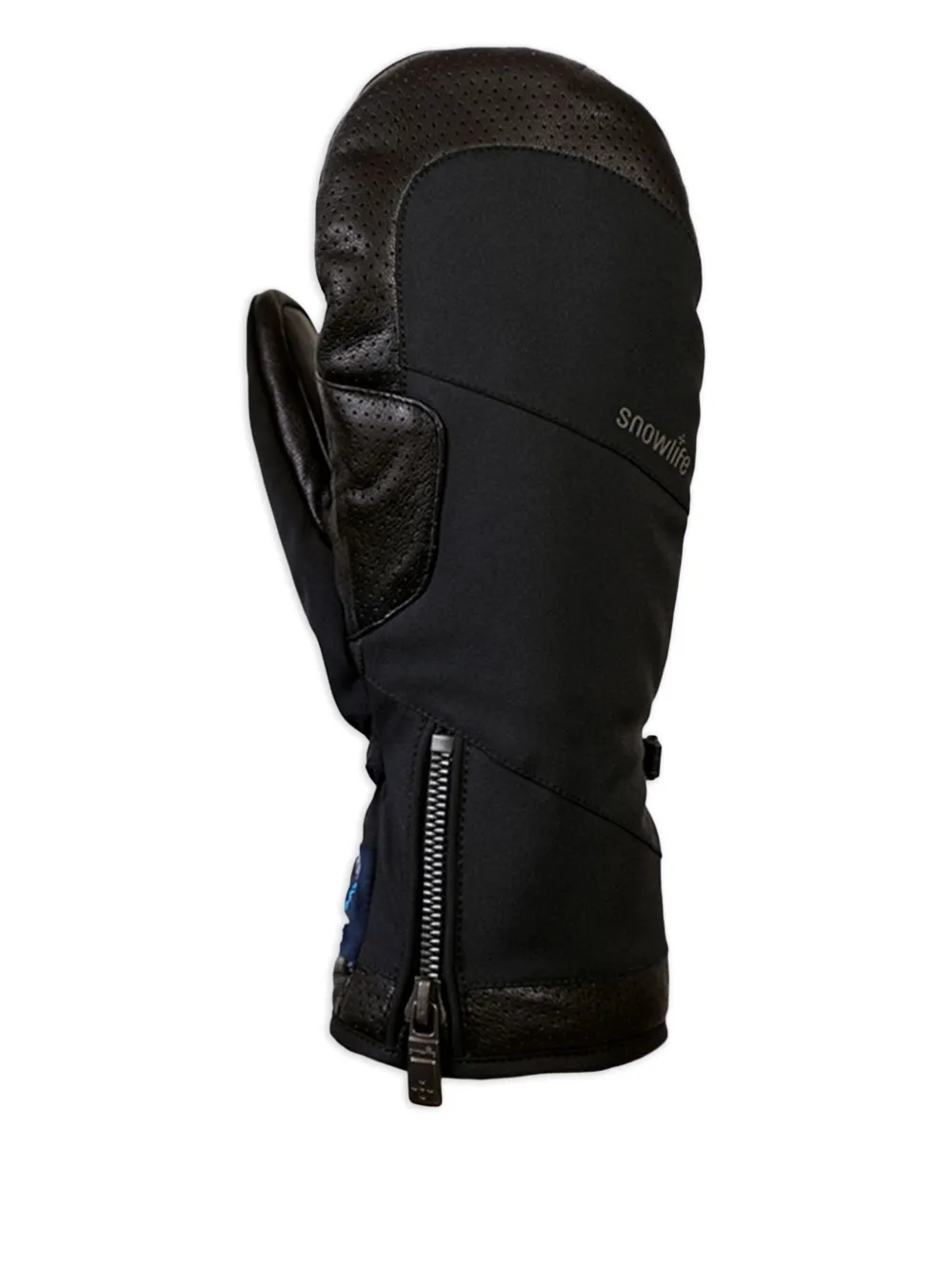 SNOWLIFE Wanten met leren vlakken Zwart