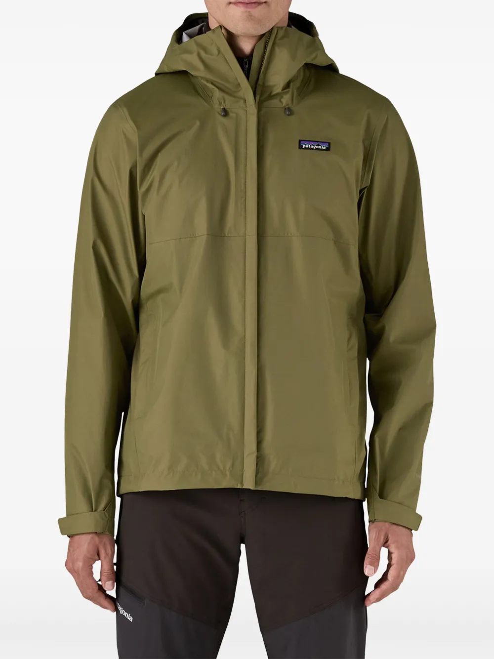 Patagonia logo-patch hooded jacket Groen
