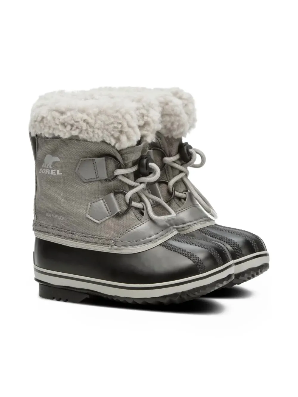 SOREL KIDS waterproof faux fur-lined snow boots Grey