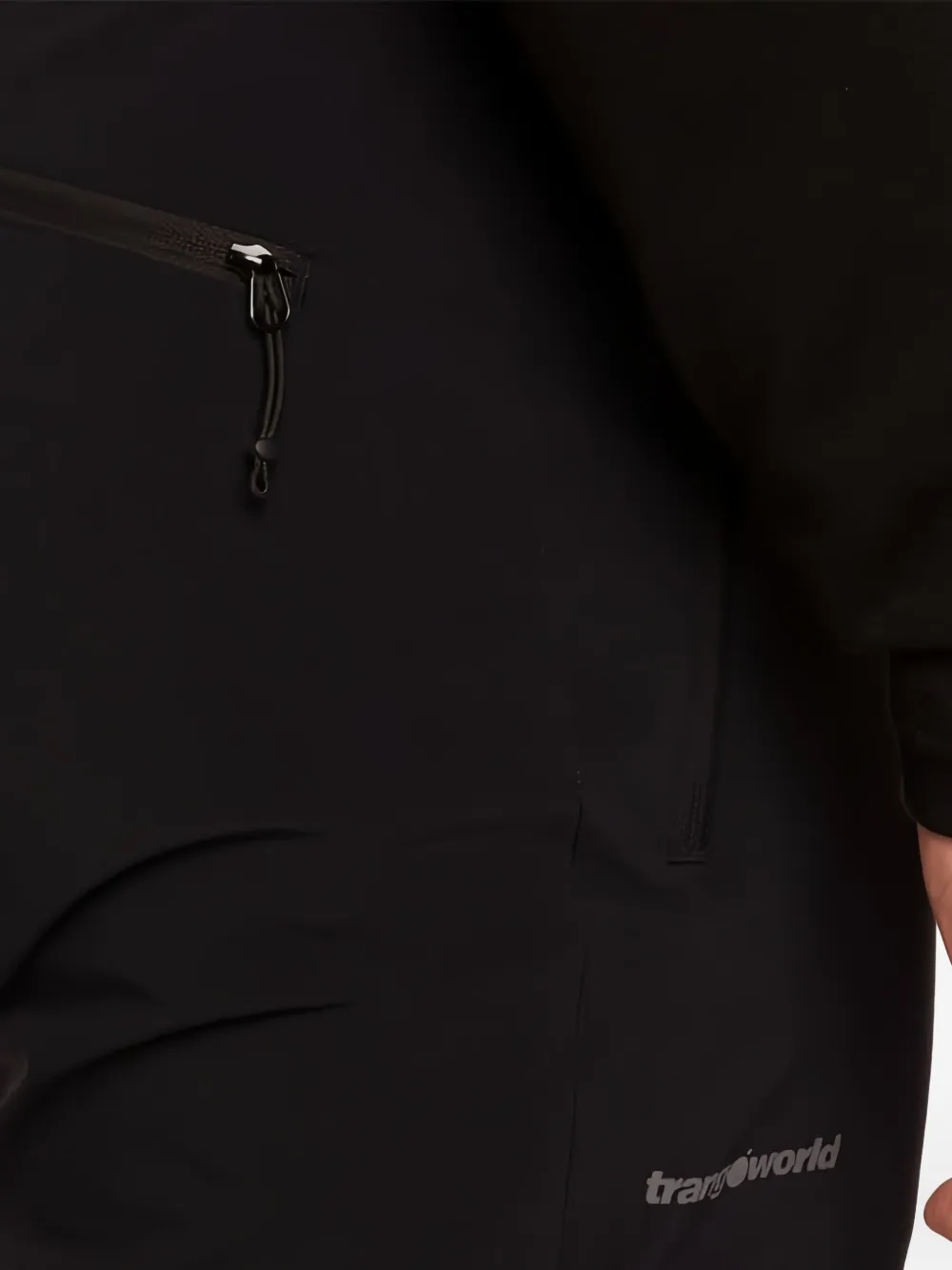 Trangoworld Zip-pocket Convertible Trousers In Black