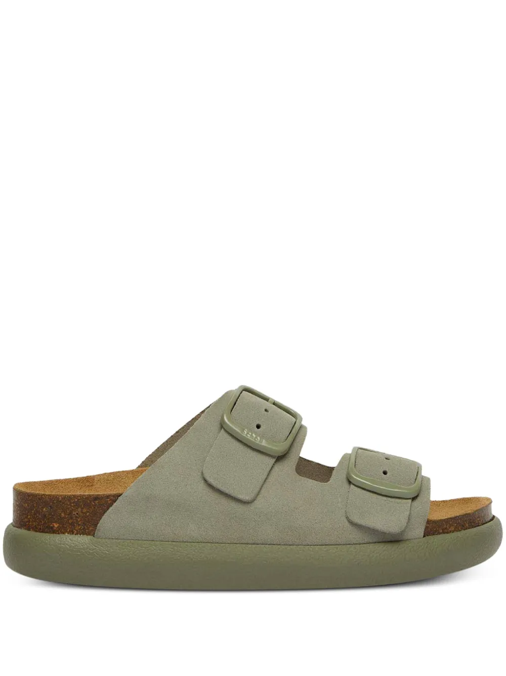 Scholl Noelle double-buckle chunky sandals Green