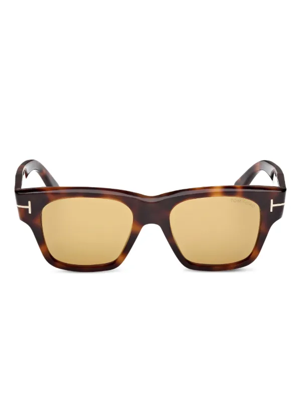 TOM FORD Eyewear トータスシェル スクエアサングラス | ブラウン