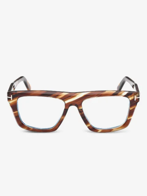 TOM FORD Eyewear lunettes de vue carrées à effet écailles de tortue