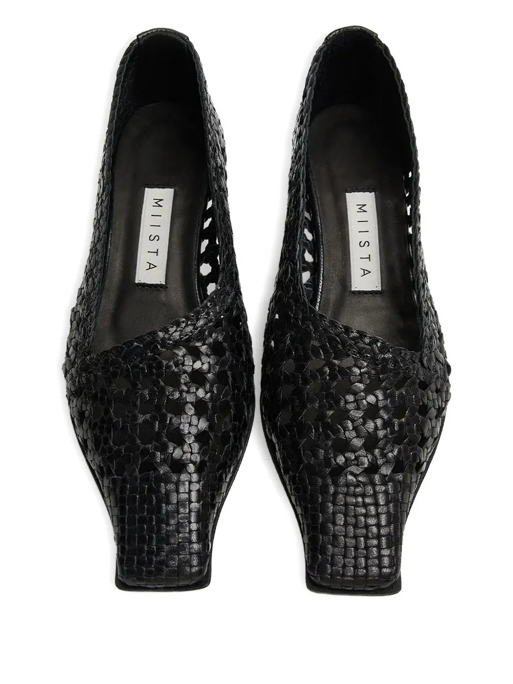 Miista 35mm Gisla woven square-toe pumps Black