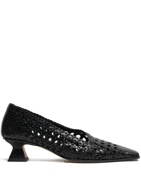 Miista 35mm Gisla woven square-toe pumps