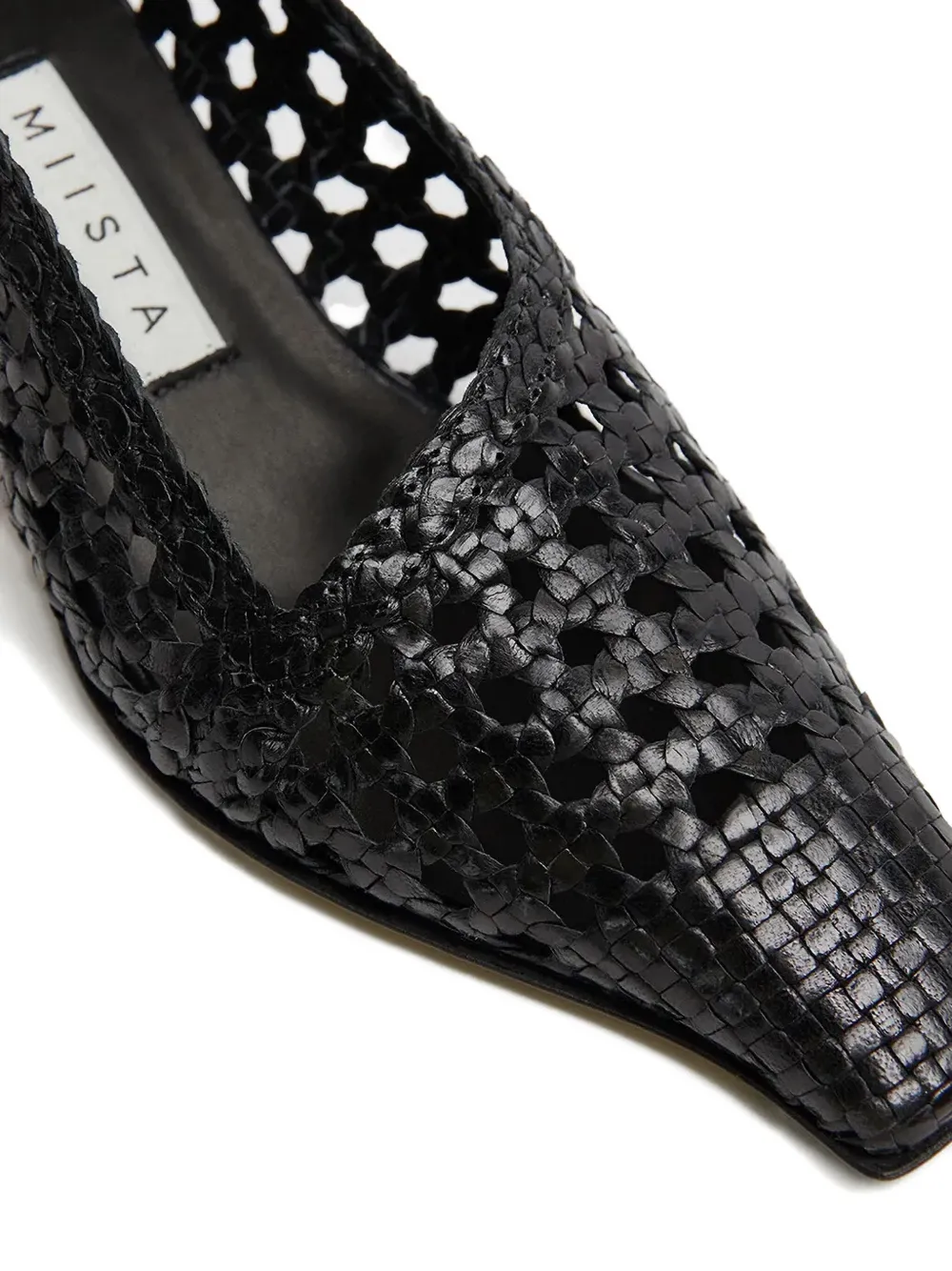 Miista 35mm Gisla woven square-toe pumps Black