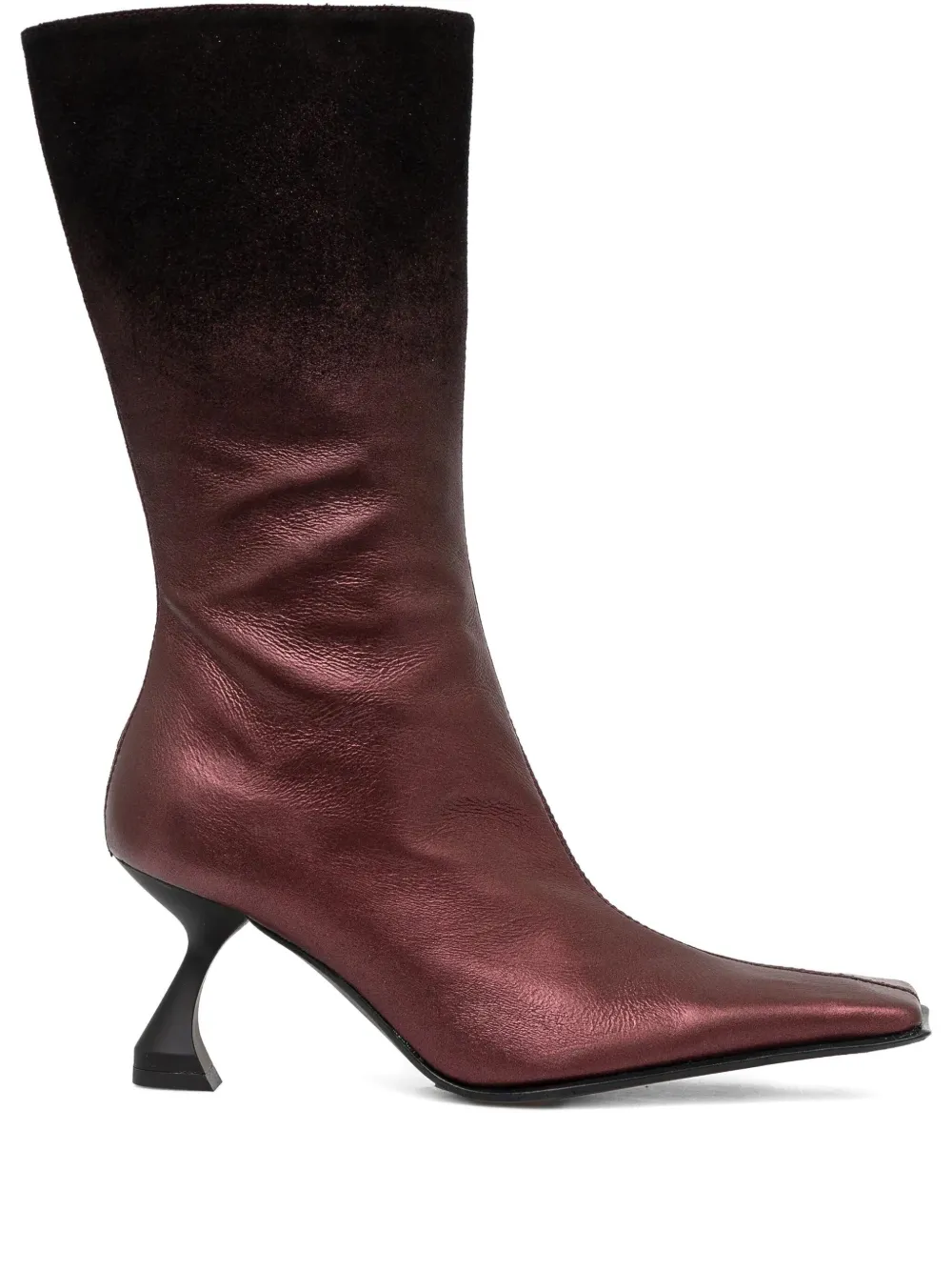 Miista 70 mm Pearl leren laarzen met vierkante neus Rood