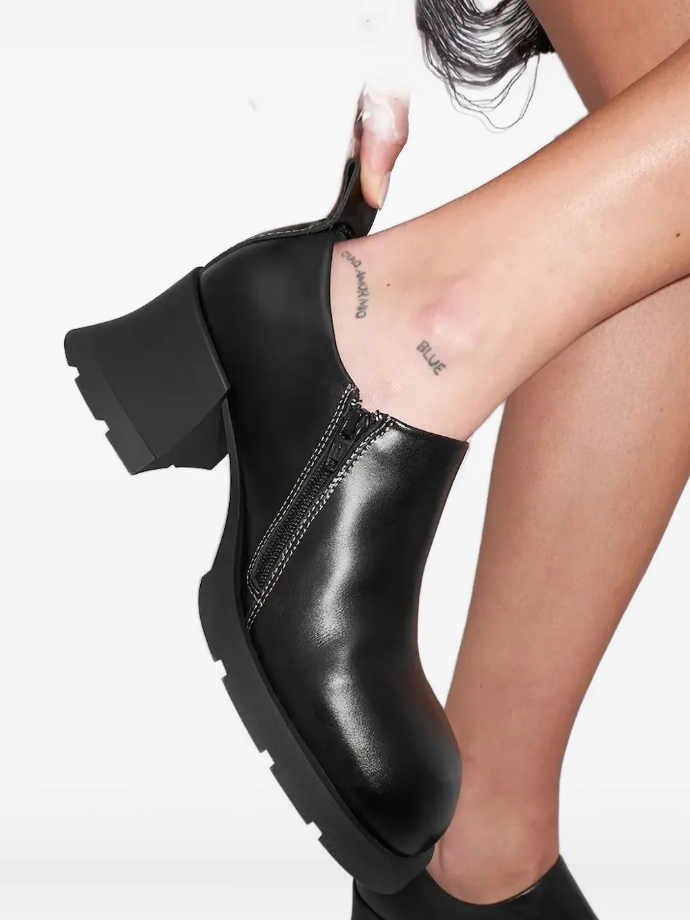 Miista 65mm Henar Zip-detail Block-heel Pumps In Black