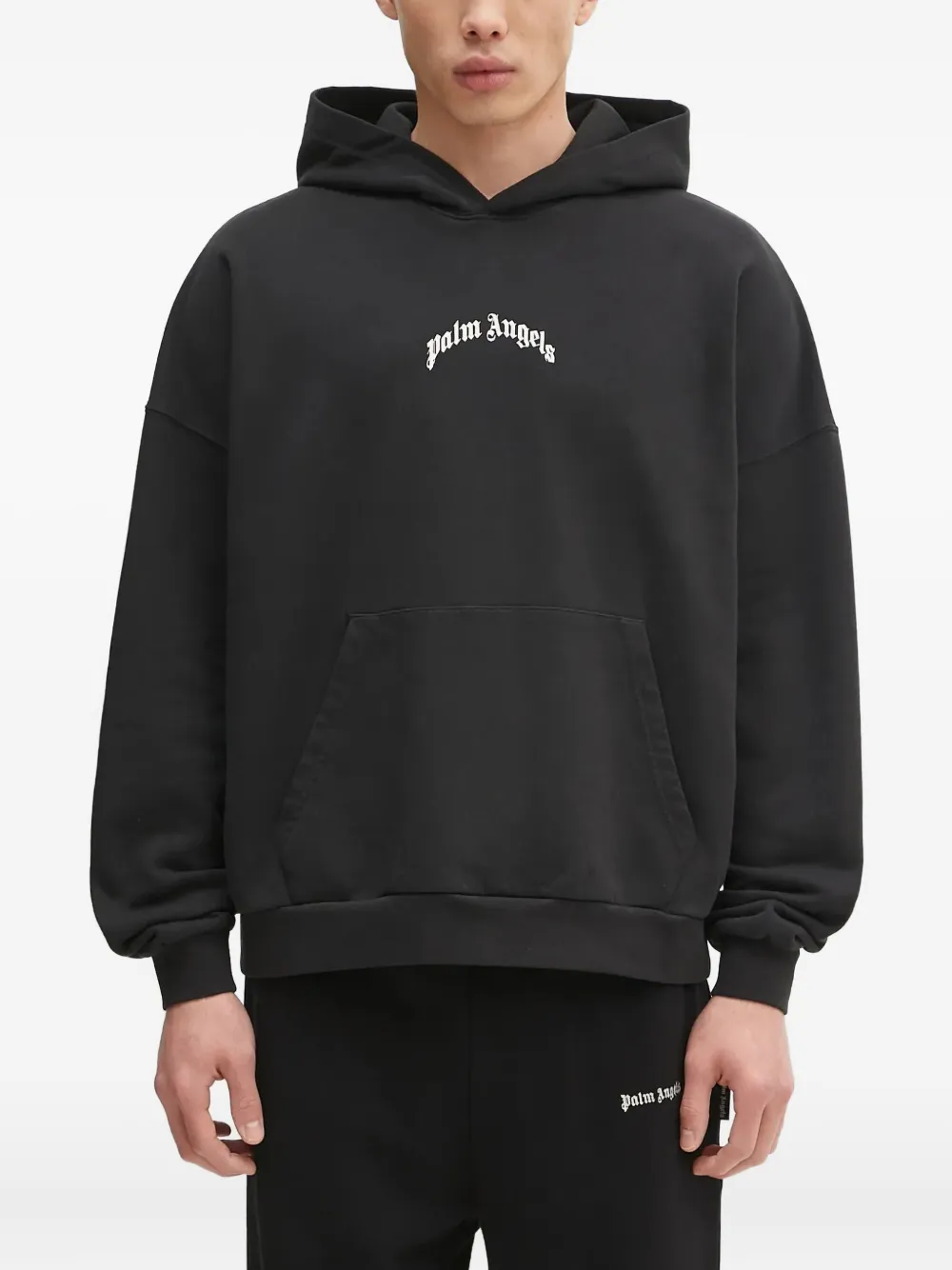 Palm Angels Hoodie met logoprint Zwart
