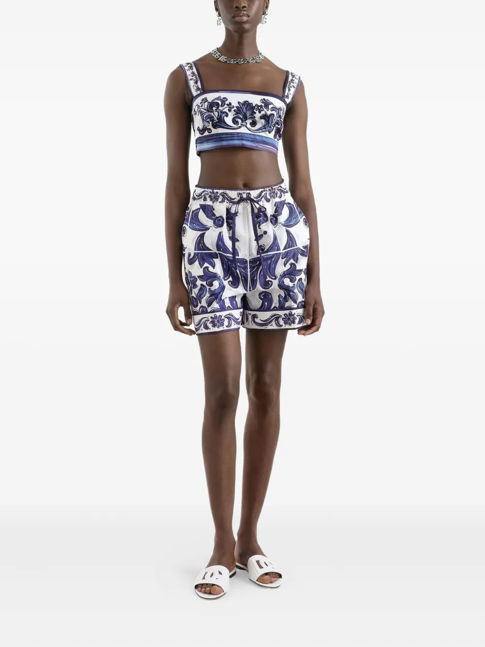 Dolce & Gabbana Shorts met trekkoord en print Blauw