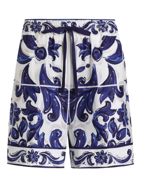 Dolce & Gabbana Majolica-print drawstring shorts
