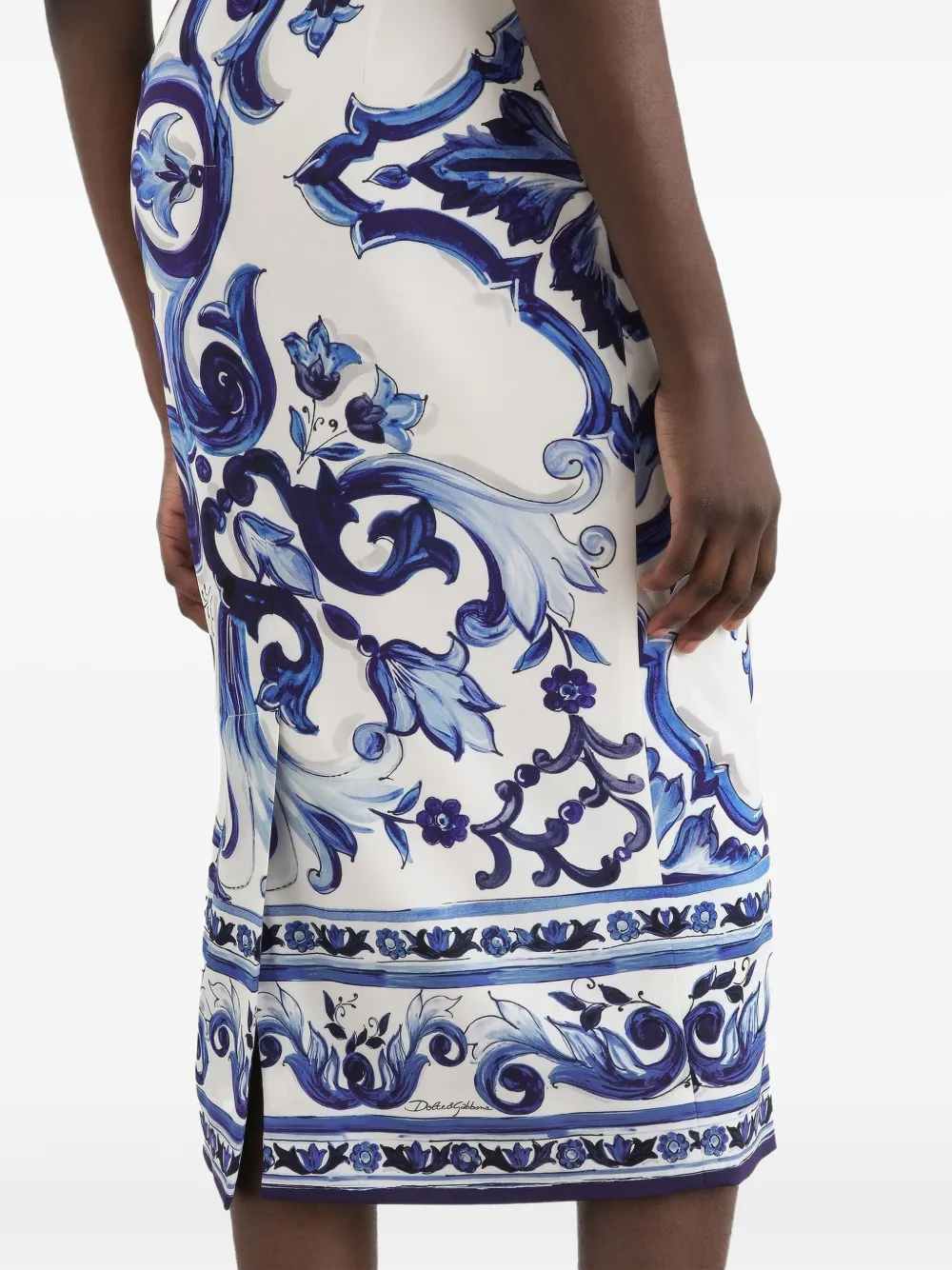 Dolce & Gabbana Midi-jurk met print Blauw