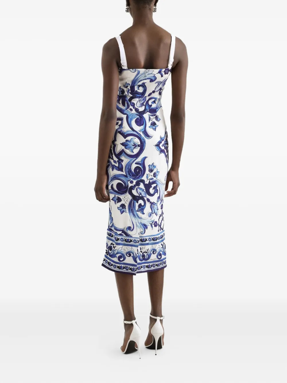 Dolce & Gabbana Midi-jurk met print Blauw