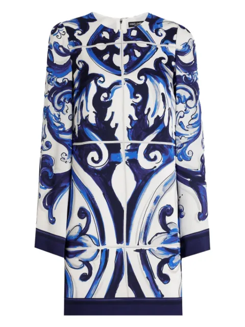 Dolce & Gabbana Abito corto con stampa maioliche