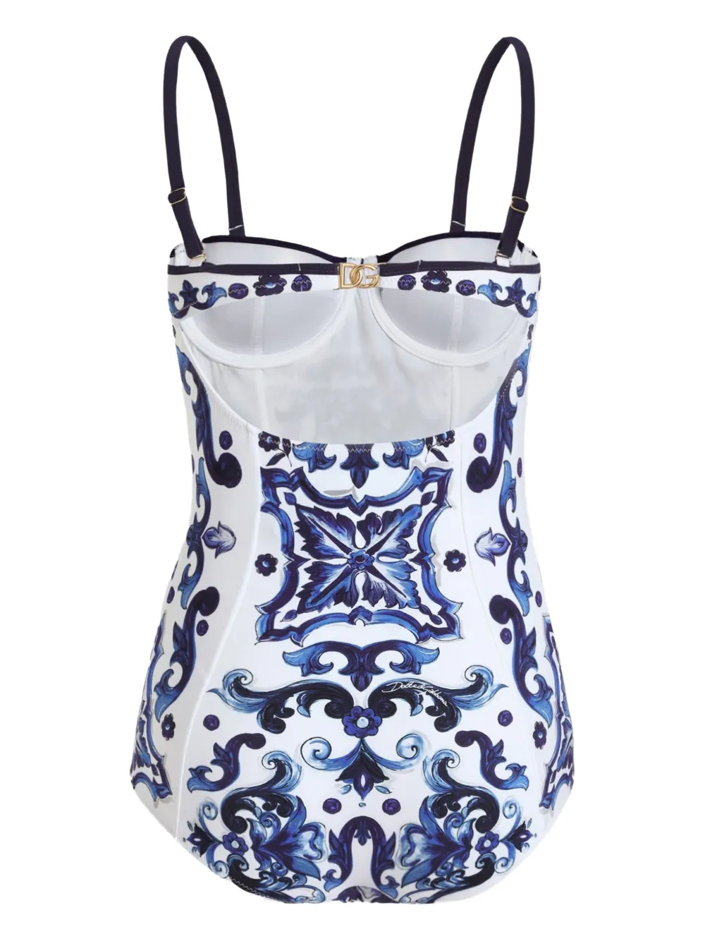 Dolce & Gabbana Majolica swimsuit Wit