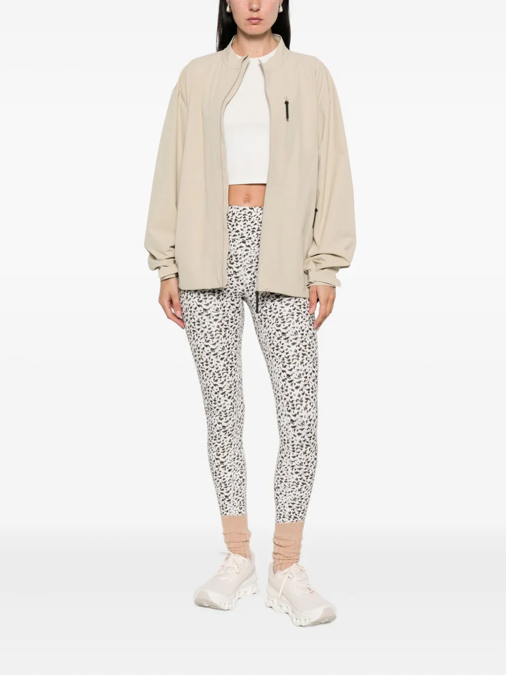 Varley Move legging met luipaardprint Wit