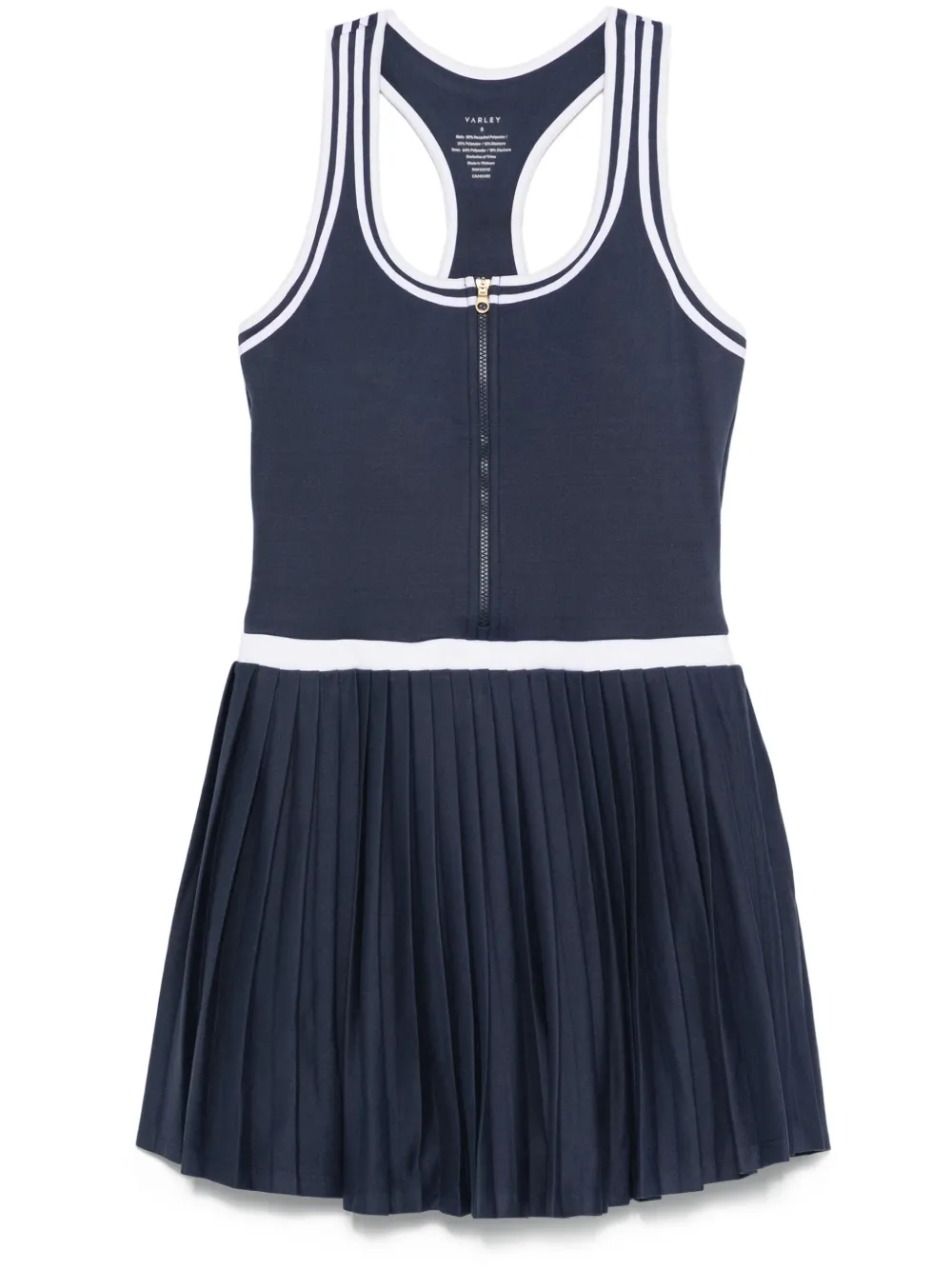 Varley Jane pleated racer-back mini dress | Blue | Image 1