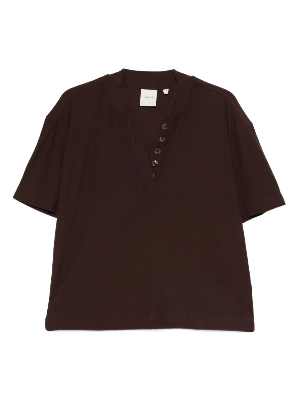 Varley Kasey button-placket top | Brown | Image 1