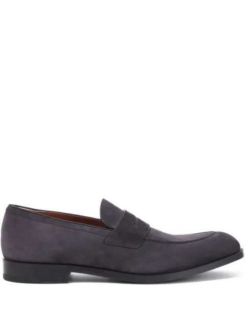 Zegna penny suede loafers